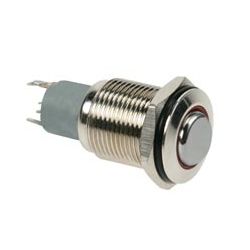 DRUK 1X NO+1X NC 24VDC/1A 230VAC/0.5A MET WIT VERLICHTE RINGLED 12V HOGE KNOP