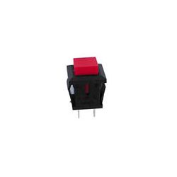 BUTTON 1 X MAAK VIERKANT 125V 1A ROOD