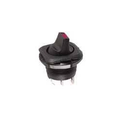 TUIMEL 1 X MAAK ZWART ROND MET RODE LED 5A/250VAC