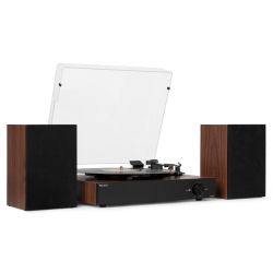 RECORD PLAYER SET BT WITH 2 SPEAKERS WOOD