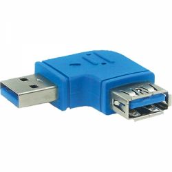 USB 3.0 VERLOOP USB A MALE - USB A FEMALE HAAKS HORIZONTAAL