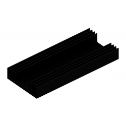 KOELPROFIEL 42,7X100X12,5MM - ZWART
