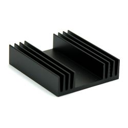 KOELPROFIEL 42,7X75X12,5MM MET UNIVERSELE BORING - ZWART