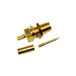 SMA CHASSIS FEMALE REVERSE POLARITY CRIMP RG174 (MALE BINNENPIN)