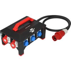 POWERSPLIT CEE 63A IN/UIT 1X CEE 32A + 2X CEE 16A + 6X 230VIP44 5X16.0MM2 AARDLEKSCHAKELAAR