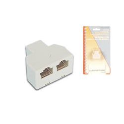 RJ45 T-STUK 8P 1 X FEMALE - 2 X FEMALE