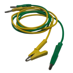 SET MEETSNOEREN 4MM - KROKODILKLEM 100CM 15A GROEN+GEEL