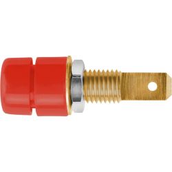 STEKKERBUS 4MM KLEIN ZILVER ROOD 6.3MM FASTON AANSLUITING