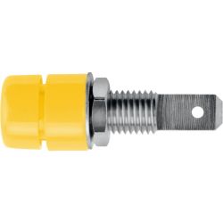 STEKKERBUS 4MM GEEL NIKKEL 6.3MM FASTON AANSLUITING