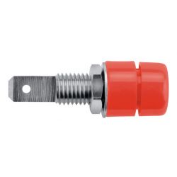STEKKERBUS 4MM ROOD NIKKEL 6.3MM FASTON AANSLUITING