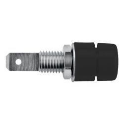STEKKERBUS 4MM ZWART NIKKEL 6.3MM FASTON AANSLUITING