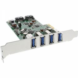 PCIE KAART MET 4 X USB 3.0 + 2 X SATA 6GB/S