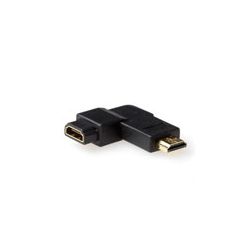 VERLOOP HDMI FEMALE - HDMI MALE 90GR HAAKS RECHTS VLAK