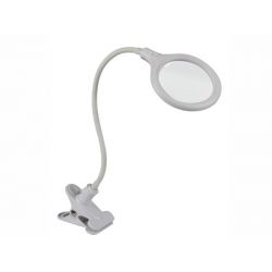 LED-BUREAULAMP MET BEVESTIGINGSKLEM - LOEP (5 DIOPTRIE) - 6W- 30 LEDS - WIT