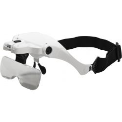VERGROOTGLAS BRIL MET 5 LENZEN EN LED VERLICHTING 3 X AAA