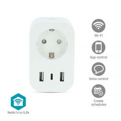 SMARTLIFE SLIMME STEKKER MET ENERGIEMETER USB-C / 3 X USB