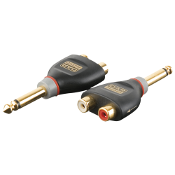 VERLOOP 6,3MM JACK MONO MALE-2 X TULP FEMALE