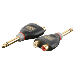 VERLOOP 6,3MM JACK MONO MALE-2 X TULP FEMALE MET 2 X 10K WEERSTAND