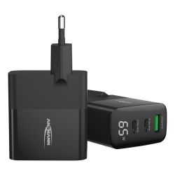 HC365PD SNELLADER 65W 2 X USB-C/1 X USB MET DISPLAY 230VAC