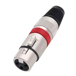 XLR PLUG FEMALE 3P ROOD