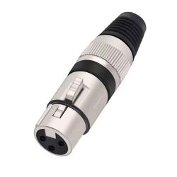 XLR PLUG FEMALE 3P ZWART