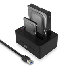 DOCKING STATION VOOR 2.5'' EN 3.5'' SATA HARDDISKEN USB3.0INCLUSIEF CLONING FUNCTIE