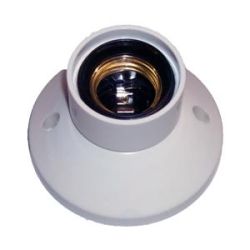 FITTING E27 WIT OPBOUW (TONEELFITTING)