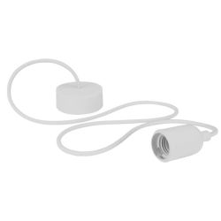 PENDEL E27 WIT MET 1,4M WITTE TEXTIELKABEL