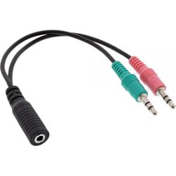3.5MM JACK QUAD FEMALE- 2 X 3.5MM JACK MALE 0,15M CTIA