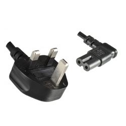NETSNOER ENGELAND UK STEKKER (TYPE G)-C8 HAAKS 2X0.75MM2 1.8M ZWART ASTA ZEKERING 3AMP