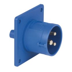 CEE CHASSIS INBOUW BLAUW MALE 3 POLIG 230V/16AMP