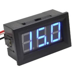 PANEELMETER LED BLAUW 0-100VDC 3 DIGIT 3 DRAADS