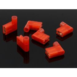 6.3MM FEMALE HAAKS 10 STUKS ROOD NYLON GEISOLEERD