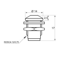 LEDHOUDER 8MM METAAL CHROOM UITWENDIGE REFLECTOR