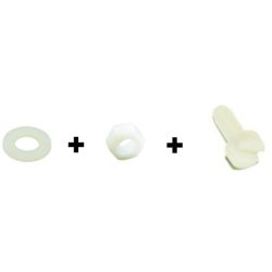 BOUT+MOER+RING M4X8 25 STUKS GLEUF/CILINDER KOP NYLON