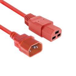 NETSNOER 2.0M C14 3 POLIG MALE - C21 3 POLIG FEMALE ROOD  3X1.0MM2