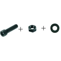 BOUT+MOER+RING M3X20 10 STUKS HEX/INBUS KOP ZWART