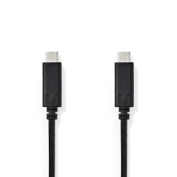 USB-C KABEL 3.2 MALE / MALE 5GB/S 60W 3M DUBBEL AFGESCHERMDZWART