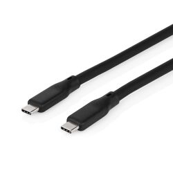 USB-C KABEL 3.2 MALE / MALE 20GBPS 240W 1M ZWART SILICONE