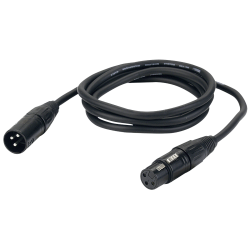 XLR MALE-XLR FEMALE MONO  3M ZWART OFC COPPER