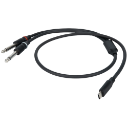 USB-C/2 X 6,3MM JACK MALE MONO 0,75M