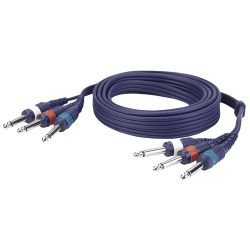 3 X 6.3MM JACK MALE-3 X 6.3MM JACK MONO (UNBALANCED) 1.5M