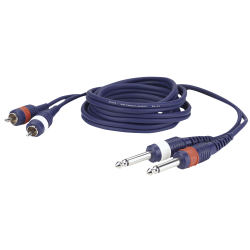2 X 6.3MM JACK MALE MONO-2 X TULP MALE 1.5M
