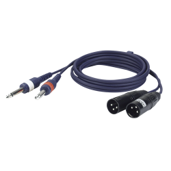 2 X 6.3MM JACK MALE MONO-2 X XLR 3P MALE 1.5M