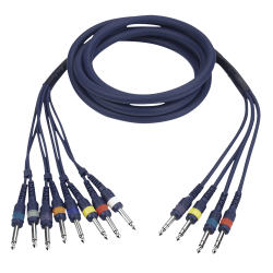 6.3MM JACK MALE MONO 8X-6.3MM JACK MALE STEREO 8X 3M IN EENKABEL
