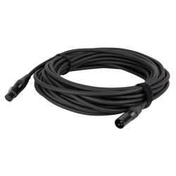 XLR MALE-XLR FEMALE MONO  15M ZWART OFC COPPER MET NEUTRIK PLUGGEN