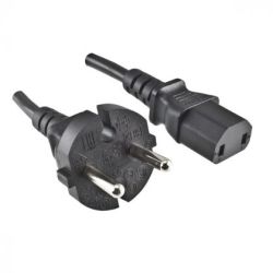 NETSNOER 2.0M RA STEKKER - C17 2 POLIG FEMALE ZWART 2X1.00MM2