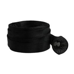 GEVLOCHTEN POLYESTERKOUS  5MM (3-9MM) ZWART PER 100M