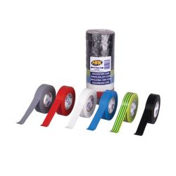 PVC TAPE 19MMX20M 10 STUKS 5 X BLAUW/ZWART/WIT/GRIJS/GEELGROEN
