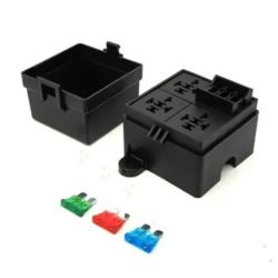 RELAISBOX 3V VOOR 4P/5P RELAIS MET ZEKERINGHOUDERS